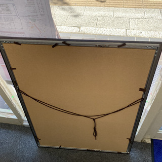 ★一部破損のためお引き取りなら0円☆重厚感ある大判サイズ　ダークブラウン額縁の画像