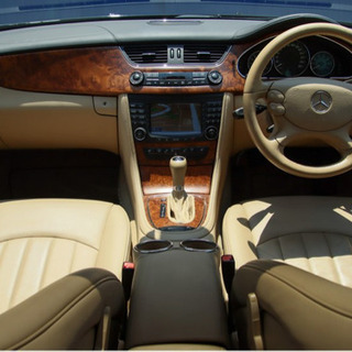 ベンツ　CLS350フロント／サイドカーボン調スポイラー　ベージュ内装　車検令和5年1月☆の画像