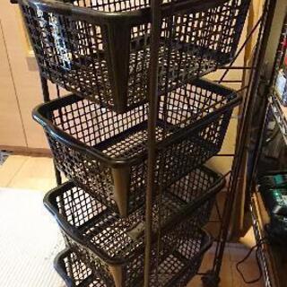 天板木目調プラスチックラックの画像