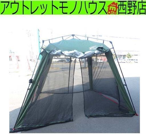 スクリーンテント フィールドア キャノピー付きワンタッチスクリーンテント 285cm 蚊帳 日よけ BBQ バーベキュー キャンプ レジャー 虫よけ FIELDOOR メッシュ  札幌 西野店