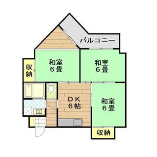 大橋駅徒歩９分♪３ＤＫで５万円♪バストイレ別、洗面所独立♪人気の...