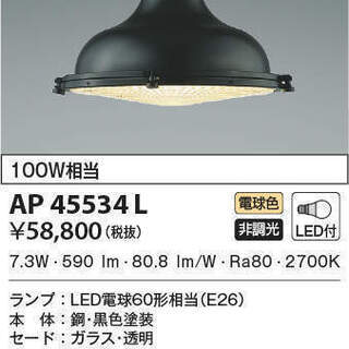 LED電球色7.3W（LED電球60形相当）ペンダント照明の画像