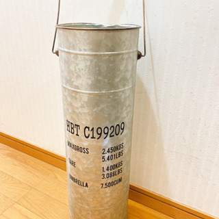 ナチュラル雑貨　新品　アンティーク風のペール缶傘立て