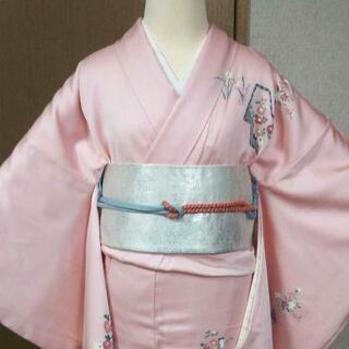 👘 金彩友禅 正絹 付下げ ★ 裄丈長め 69㎝ 一回着用 美品