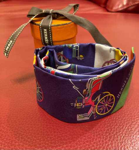 新品未使用☆’21春夏新作　HERMESツイリー　精巧な馬車　ブルー× ヴェール