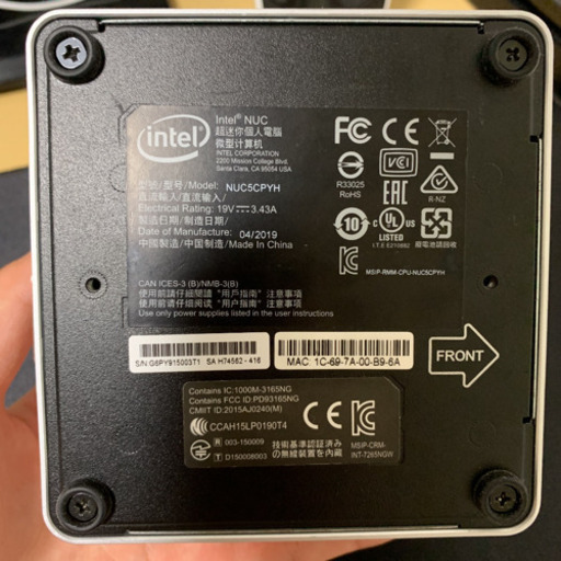 ミニPC windows10home NUC5CPYH SSD32GB 小型 越谷市の