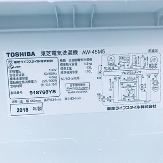 Hisense 二槽式洗濯機 4.5kg 本体 2018年製❗️特割引価格☆生活家電2点セット【洗濯機・冷蔵庫】