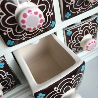 本日限定　レトロ　アンティーク風　陶器と木製　小さい　お洒落　ヨーロピアンの画像