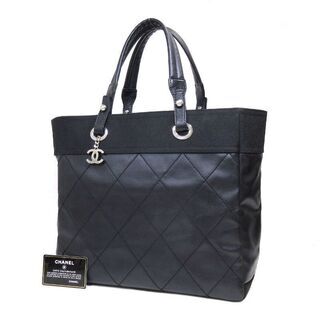 CHANEL シャネル パリビアリッツ トートMM 黒 トートバ...