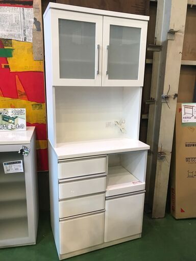 【愛品館八千代店】ニトリ　2枚扉キッチンボード　クリスナ80【愛八KT】