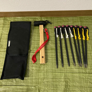 スノーピーク ペグハンマー ケース付 ELLISSE 鍛造ペグ 8本 まとめ売り