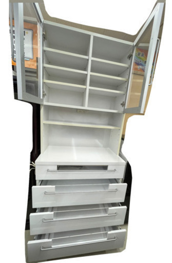 GM609★家具20％OFFSALE★【近隣配達可能】MKマエダ　キッチンボード　食器棚　白　幅80.5×奥46×高193㎝　白　ホワ