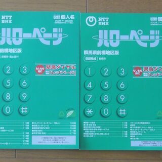 NTT電話帳 2001年から2009年まで　群馬県中央・東部版　前橋地区版　企業名別　個人名別の画像