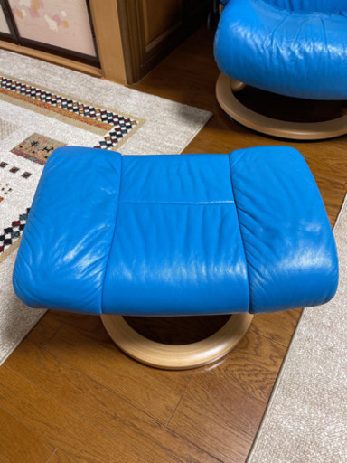 美品 EKORNES エコーネス ストレスレスチェア レノ 誕生40周年記念特別色 スカイブルー Lサイズ