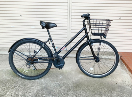 【メンズにおすすめ自転車】SWARM[スワーム]27㌅　シティバイク 外装6段/LEDオートライト/つや消しブラック