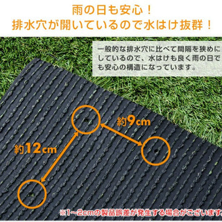 【お譲り先決定】人工芝　防草シート付き　1m×2mの画像