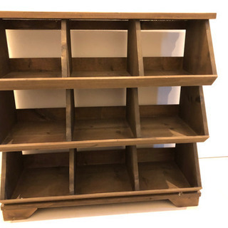 3段の木製キャビネット【 キューブキャビネット 】