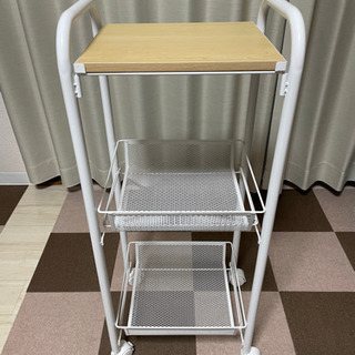 キッチンワゴン 3段 白