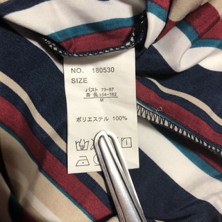 スピンズ 縦縞ボタンブラウス レディース Mの画像