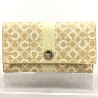 COACH コーチ オプアートシグネチャー PVC×ゴールドレザ...