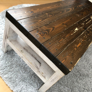アンティーク調 木製 ローテーブルの画像