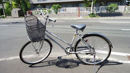 24インチ 自転車 BOLD 内装3段変速 カゴ ライト カギ付 シルバー シティサイクル ママチャリ ☆ PayPay(ペイペイ)決