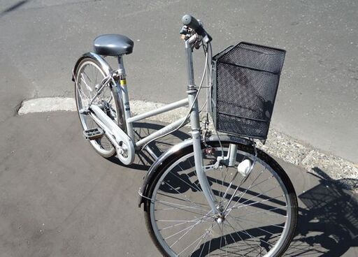 24インチ 自転車 BOLD 内装3段変速 カゴ ライト カギ付 シルバー シティサイクル ママチャリ ☆ PayPay(ペイペイ)決