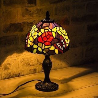 新品 Vitrail テーブルランプ 30784 良い パピヨンブルー ステンド