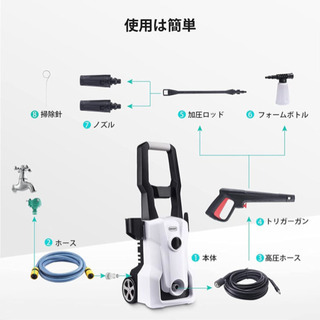 高圧洗浄機 パワフル 10MPa 50Hz/60Hz東西日本兼用の画像
