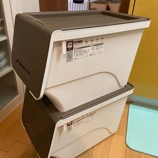【無料】収納ケース茶　2個の画像