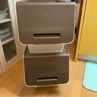 【無料】収納ケース茶　2個の画像
