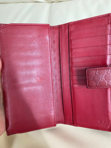GUCCI 長財布 赤 レザー