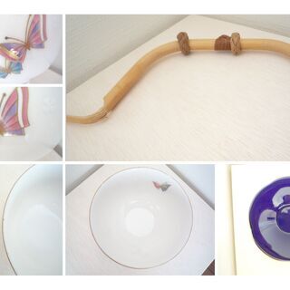 青藍窯 蝶の舞 セラミック藍 茶器一式の画像