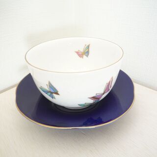 青藍窯 蝶の舞 セラミック藍 茶器一式の画像