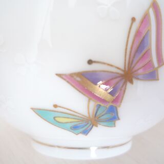 青藍窯 蝶の舞 セラミック藍 茶器一式の画像