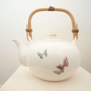 青藍窯 蝶の舞 セラミック藍 茶器一式の画像