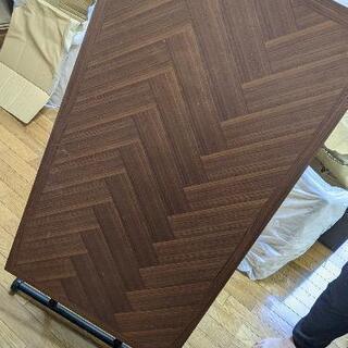 【値下げ中！】昇降式　ヘリンボーン柄テーブル　100×55センチ の画像