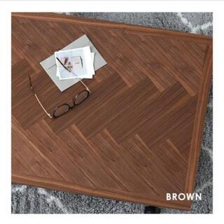 【値下げ中！】昇降式　ヘリンボーン柄テーブル　100×55センチ の画像