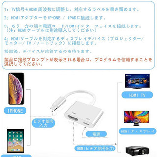 新品未使用　iPhone HDMI変換ケーブル iPhone HDMI アダプター iPad HDMI変換アダプタ 新版バージョン 大画面 1080P高画質 ゲーム遅延なしiPhone iPad iPod専用 avアダプタ テレビに映す ケーブルの画像
