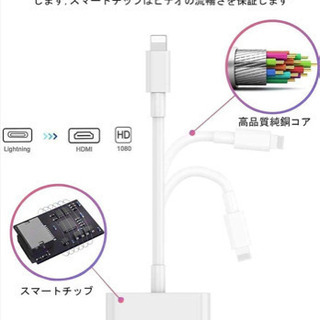 新品未使用　iPhone HDMI変換ケーブル iPhone HDMI アダプター iPad HDMI変換アダプタ 新版バージョン 大画面 1080P高画質 ゲーム遅延なしiPhone iPad iPod専用 avアダプタ テレビに映す ケーブルの画像