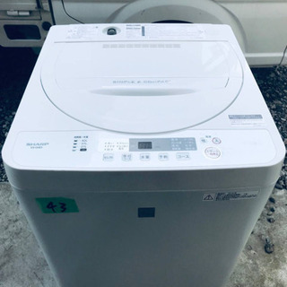 ②✨2018年製✨43番 SHARP✨全自動電気洗濯機✨ES-G4E5‼️