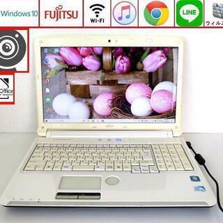 初心者OK♥設定済ノートパソコン/Win10/wifi/webカメラ /ホワイト/富士通