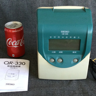 中古　タイムレコーダー　幅16　　奥行12.8　　高さ20.5　 （ｃｍ）　SEIKO  QR−330   取扱説明書付の画像
