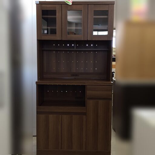 J600 ベガコーポレーション 食器棚 キッチンボード ウォルシュ ウォルナット 900×415×1820 クリーニング済み