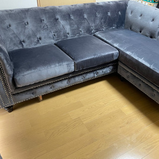 特価ブリティッシュソファ　ベロア　美品　Ｌ字　SOFA カリモク