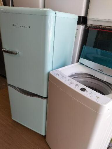 新生活お買い得セット！！シリーズ５２ 大字電子（DAEWOO) DR-C15AM　2ドア冷蔵庫 150L　アクアミント　2018年製・ハイアール JW-C55A 全自動洗濯機　5.5Kg 2018年製　2点セット！！