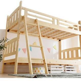 《引取日確認ください。２段ベッド　ナチュラル　３年前購入品　自宅...