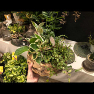 美品！　植木鉢カバーバスケット　脚付きの画像