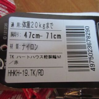 犬用ハーネス付きリード　赤1の画像