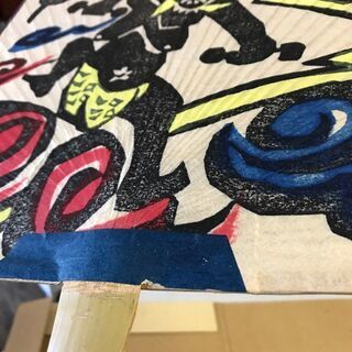 うちわ　雷神風神　和紙　竹　和風　団扇の画像